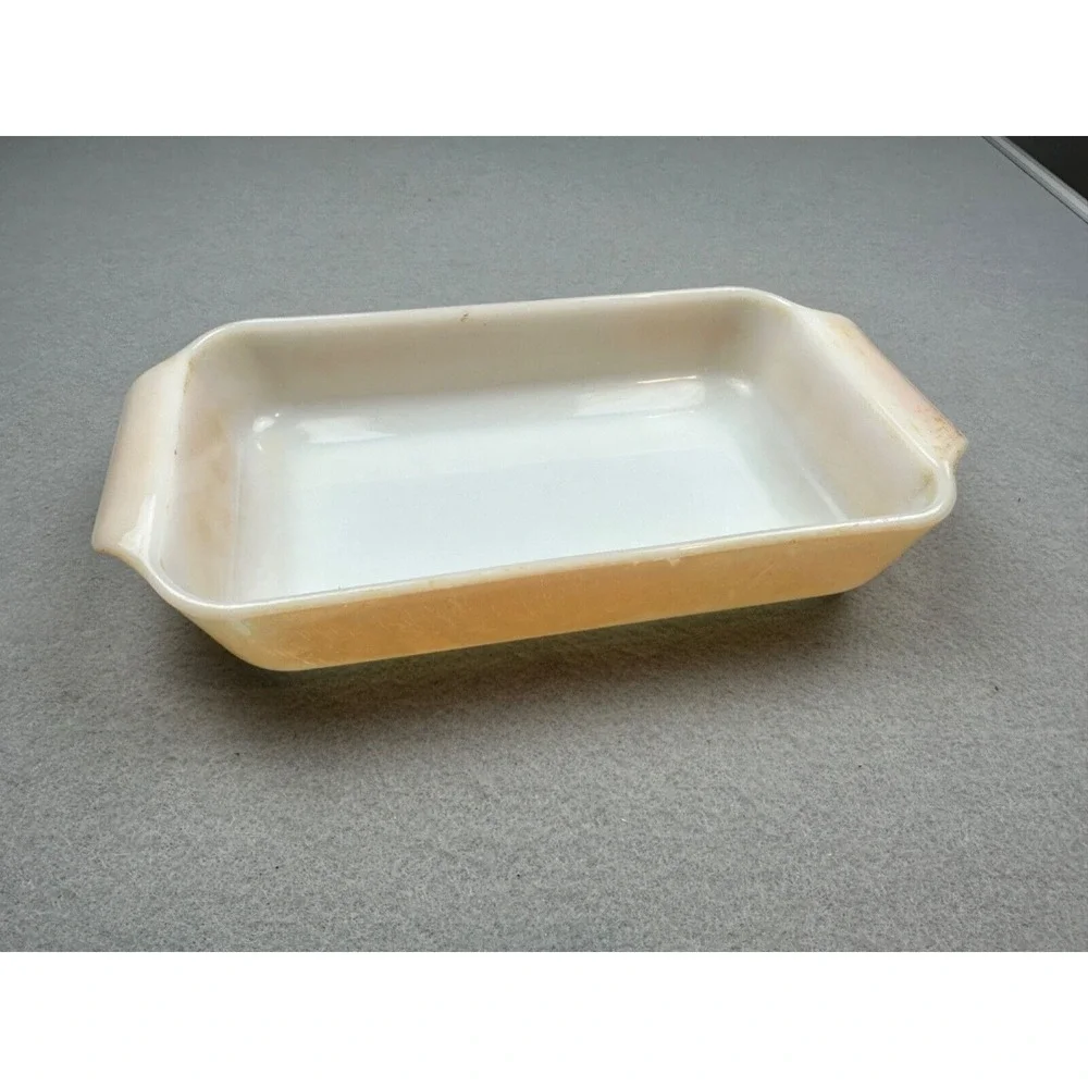 Anchor‎ Hocking Fire King Peach Lustre 1.5 QT Rect. Casserole Baking Dish 432